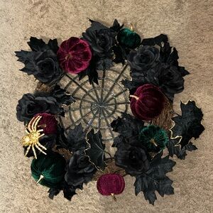 Gerson International 16-in Red Pumpkins Artificial Wreath Halloween